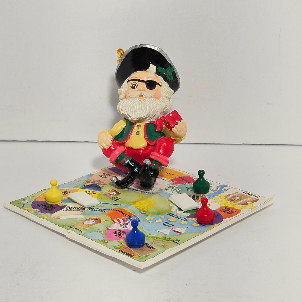 Enesco Treasury Christmas Ornament Yo Ho Holidays 1996 Pirate Santa Game Board